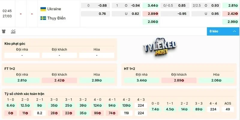 Soi kèo hôm nay Ukraine vs Thụy Điển